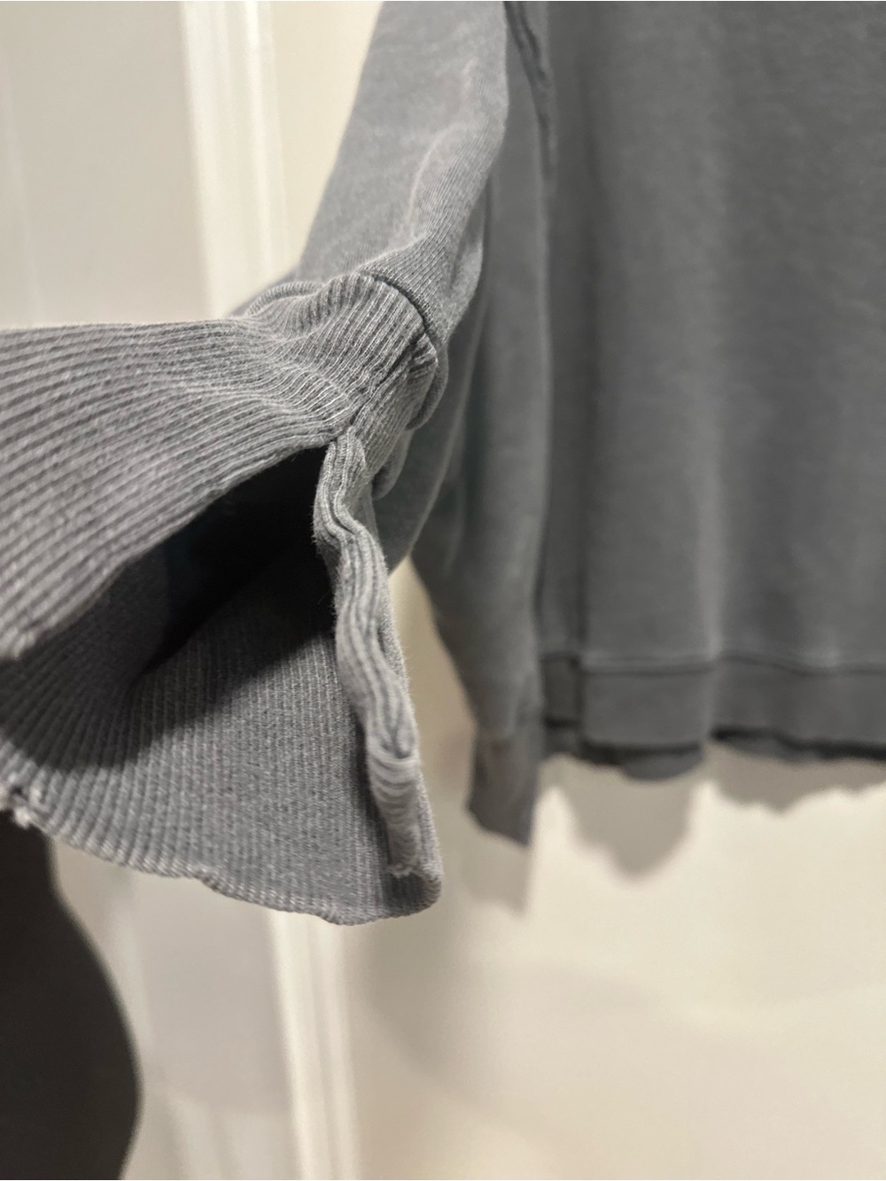 Free People We The Free SzL Gray Camden Sweatshirt Oversized Raw Hem Slouchy Top - Picture 5 of 16